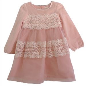 Kingkow Gilrs Pink Dress , Size 4T , Formal Kids Dress